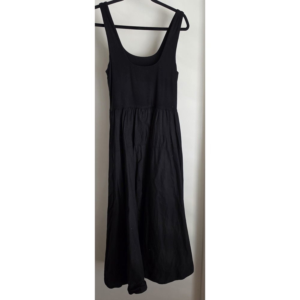 Everlane Sleeveless Maxi Dress Size L Black Solid Minimalist Shift Gown
